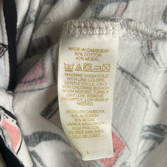 Kate Spade Loungewear Dream A Little Dream Cosmetic Makeup Pajama Top size L - Picture 11 of 12